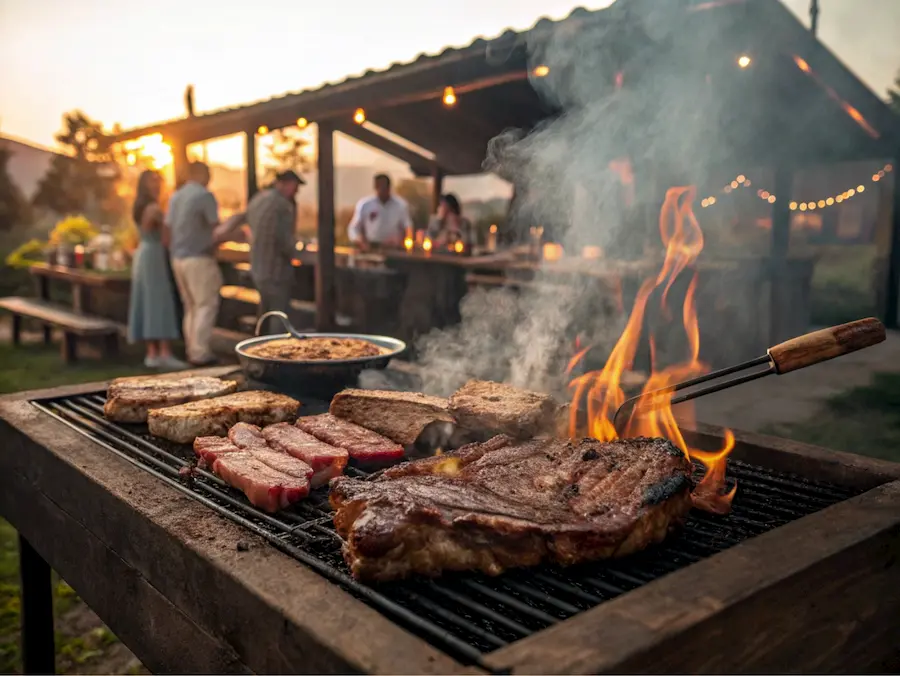 Asado traditional South American barbecue